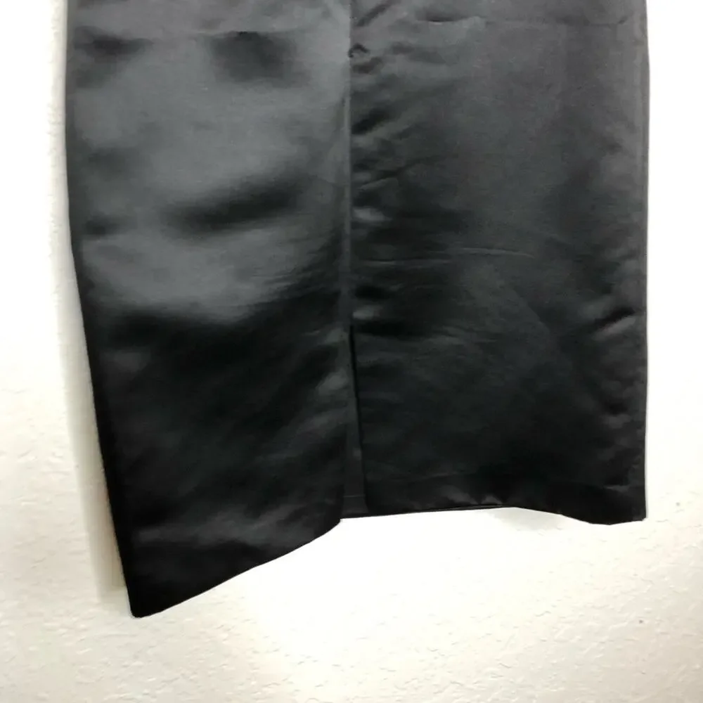 WHBM sweetheart gathered neckline strapless satin dress size 2